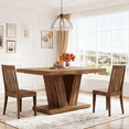 thumbnail image 4 of Fnova 47.24" Rectangular Farmhouse Dining Table, Wood Coffee Table for 4 People, Modern Kitchen Table for Dining Room, Brown (Chairs Not Included), 4 of 17
