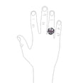 thumbnail image 3 of Bling Jewelry Mens Large Gothic Skull Head Ring Simulated Red Ruby CZ Eyes Oxidized Sterling Silver, 3 of 5
