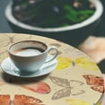 thumbnail image 3 of Ambesonne Spring Fitted Round Tablecloth, Butterfly Watercolor Sketch, 36"- 40" Diameter, Dark Salmon and Mustard, 3 of 5