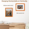 thumbnail image 3 of decorUhome 8x10 Solid Wood Picture Frame, Display 5x7 Pictures with Mat or 8x10 without Mat, Photo Frame for Home Decor, Orange, 3 of 9