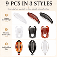 thumbnail image 2 of 9PCS Banana Hair Clips Classic Hair Comb Banana Clips Ponytail Hair Holder for Women Girls, 3 Styles, 2 of 7