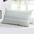 thumbnail image 5 of Aqua Yellow Stripe Throw Pillow Cover 16 x 24 Inch Decorative Pillow Cover Abstract Art Modern Vertical Striped Lumbar Pillowcase Seasonal Rectangle Cushion Case for Couch Sofa Bed Living Room, 5 of 7