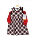thumbnail image 2 of Hudson Baby Toddler and Baby Girl Quilted Cardigan and Dress, Black Red Plaid, 18-24 Months, 2 of 3