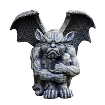 Winged Gargoyle Statue Gothic Sitting Guardian Evil Demon Sculpture Figurine Resin Ornament Garden Decoration