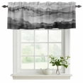 thumbnail image 2 of Black Ombre Mountain Valances for Windows, Decorative Rod Pocket Window Valance Curtains, Nature Abstract Art Marble Gradient Short Curtain Drapes for Kitchen/Living Room, 2 Panels, 60" W x 18" L, 2 of 8