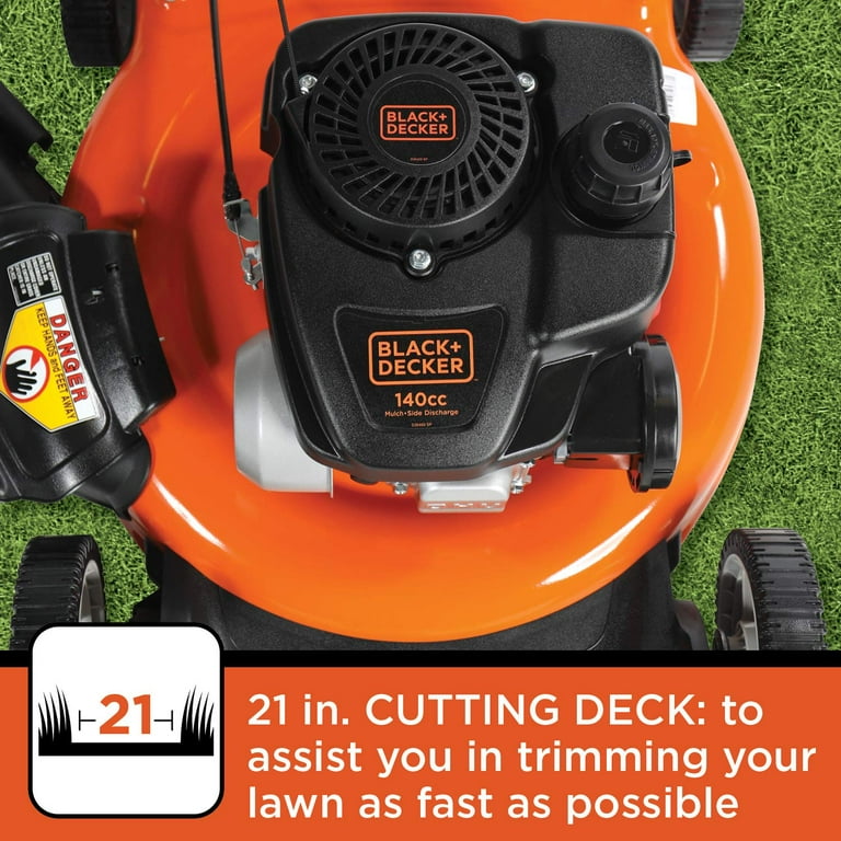 BLACK+DECKER 140cc Gas 21 in. 3-in-1 Forward Push Lawn Mower