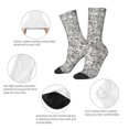 thumbnail image 4 of Honeii Silver Glitter Print Adult Socks,Crew Socks,Casual Calf Socks,Daily Wear Socks for Men & Women, Perfect for Sports, Casual and Everyday Use, 4 of 6