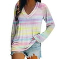 thumbnail image 2 of Women's Tops Plus Size 2X Fashion Loose Long Sleeve Blouse V-Neck Casual Pullover Tops Blouses, 2 of 5