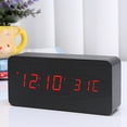 thumbnail image 4 of Rawiri Wooden Digital Alarm Clock, Bamboo Wood Red Light, 4 of 5