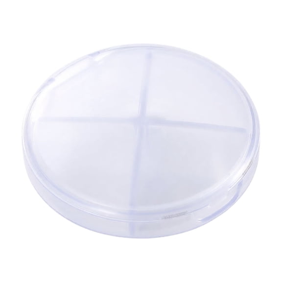 lhwanj Clear Transparent Round 4 Compartment Portable Pill Storage Box for Travel Daily Medication Vitamins and Supplement Organization