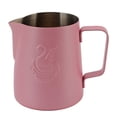 thumbnail image 3 of Frothing Pitcher, 304 Stainless Steel Multipurpose Milk Frothing Pitcher Beautiful  For Cafe Pink, 3 of 8
