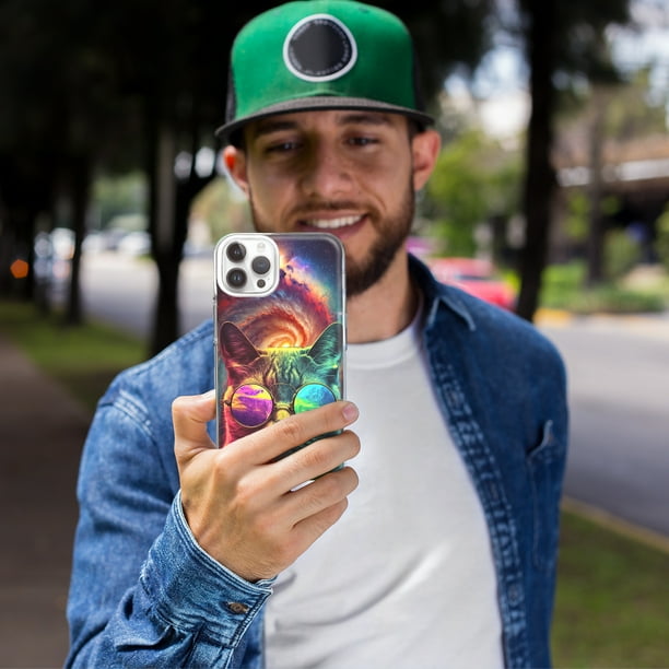 MUNDAZE Apple iPhone 7/8 Plus Neon Rainbow Galaxy Cat Shockproof