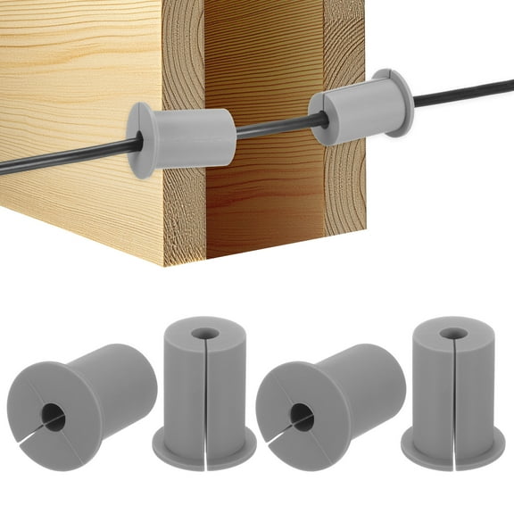 Uxcell 4-Pack Cable Routing Kit, 1 Inch Wall Hole Silicone Feed Through Wall Grommet Cover Bushing for Ethernet Cable Grey