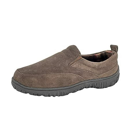

Clarks Mens Slipper with Suede Leather Upper SAB30194A - Closed Back with Double Gore and Removable Insole - Indoor Outdoor House Slippers For Men 7 M US Brown