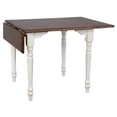 thumbnail image 4 of Andrews 3Pc 48" Rectangle Drop Leaf Dining Set Antique White/Chestnut Brown Wood, 4 of 8