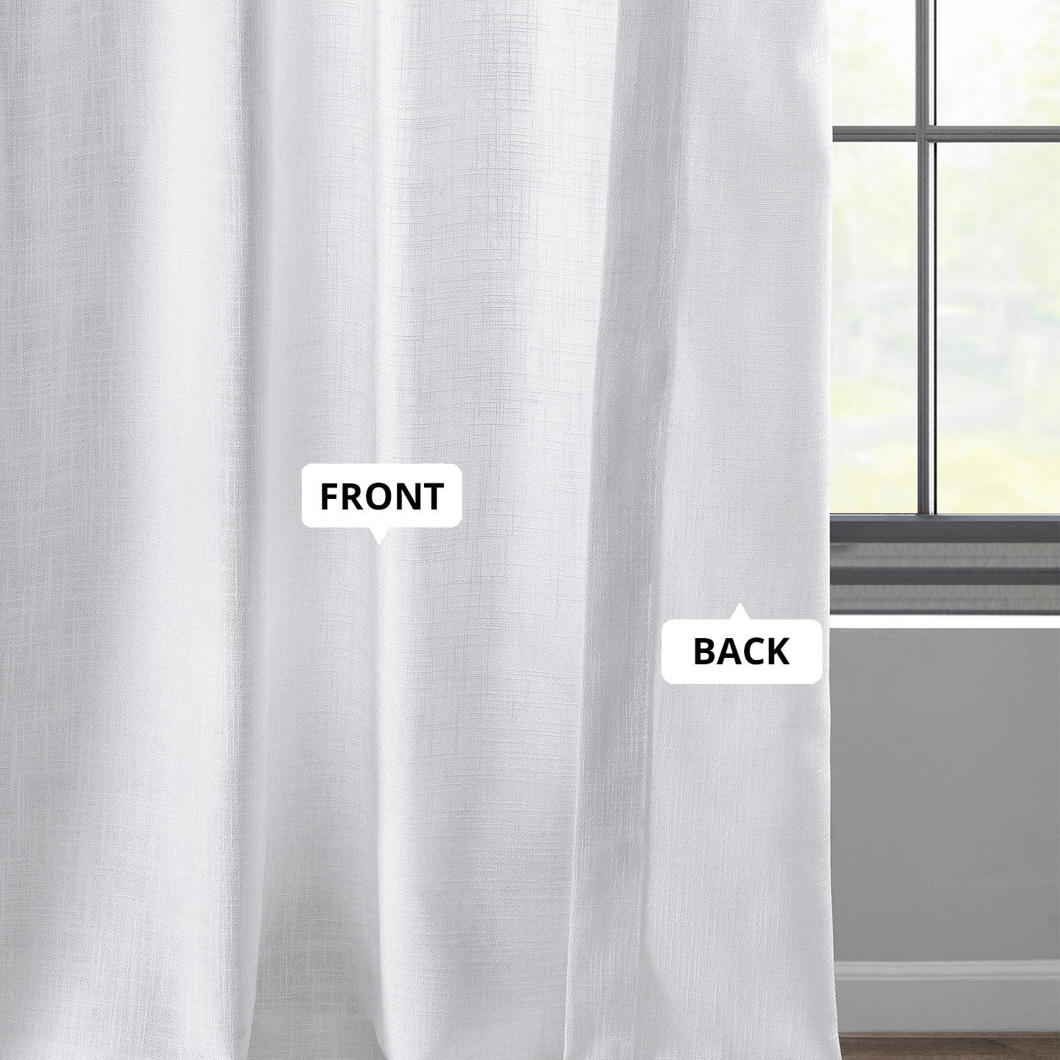 Rice White Heavy Faux Linen Curtain (1 Panel), Rice White, 50W X 108L