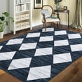 thumbnail image 2 of Haperlare Distressed Washable Rugs Geometric Bedroom Rug Area Rug Living Room Rugs Moroccan Office Rug Nursery Rug Modern Trellis Accent Rug, 5' x 7' Blue, 2 of 4