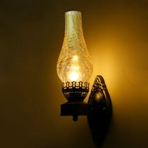 Retro Industrial Farmhouse Rustic Wall Lamp Sconce Glass and Iron Light Fixture Wall Light Fixtures Bedside Wall Lighting for Living Room, Bedroom, Hallway