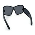 thumbnail image 7 of Womens XL Oversized Color Mirror Unique Arm Lens Shield Butterfly Sunglasses All Black, 7 of 7