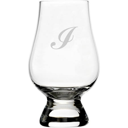 

Commercial Script Etched Monogram Glencairn Crystal Whisky Glass Letter I