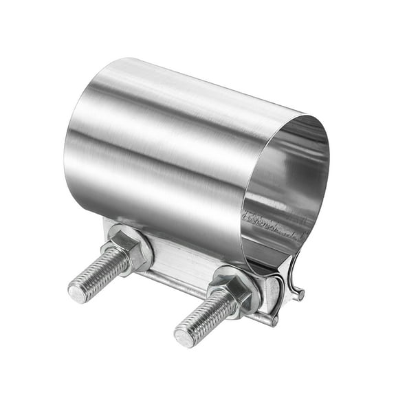 Exhaust Clamp 2.4-2.5" Stainless Steel Lap Joint Band Clamp Exhaust Pipes Connection with M10 Screws for Car Muffler Elbow Pipes