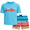 Aqua Blue Atoll, variant on Big Chill Boys Swim Set - UPF50+ Short Sleeve Rash Guard Swim Shirt and Swim Trunks 2 Piece Set