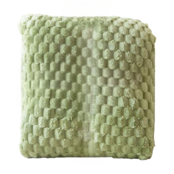 Oioii Solid Color Flannel Blanket 39.37x27.55in, Soft Velvet Lightweight Air Conditioning Throw Blanket, Casual Warm Cover Blanket for Home Daily Use and Gift Giving,Green