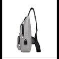 thumbnail image 2 of Hombres Mujeres Sling Bag Resistente al agua Hombro Pecho Bandolera Bolsas Sling Mochila con puerto de carga USB, 2 of 5
