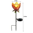 thumbnail image 3 of Flower Wrought Iron LED Lawn Lamp | Hollow Decorative Lantern | Solar Powered IP65 Waterproof Outdoor Pathway Light | Warm White | 12x12x39cm | Red | 1 Pack, 3 of 8