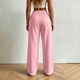 thumbnail image 6 of Elwylmiz Womens Wide Leg Sweatpants Pleated High Waist Pants, Drawstring Loose Fit Straight Casual Trousers Workout Lounge Pants, 6 of 6