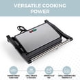 thumbnail image 3 of Electric Griddle Panini Press Sandwich Maker - Stainless Steel Grill With Aluminum Non-stick Coating 180-degree Hinge For Thick And Thin Foods, 3 of 7