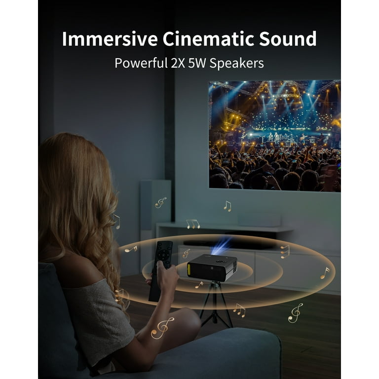 ASAKUKI Good Smart Home WiFi Bluetooth Projector, 4K Supported
