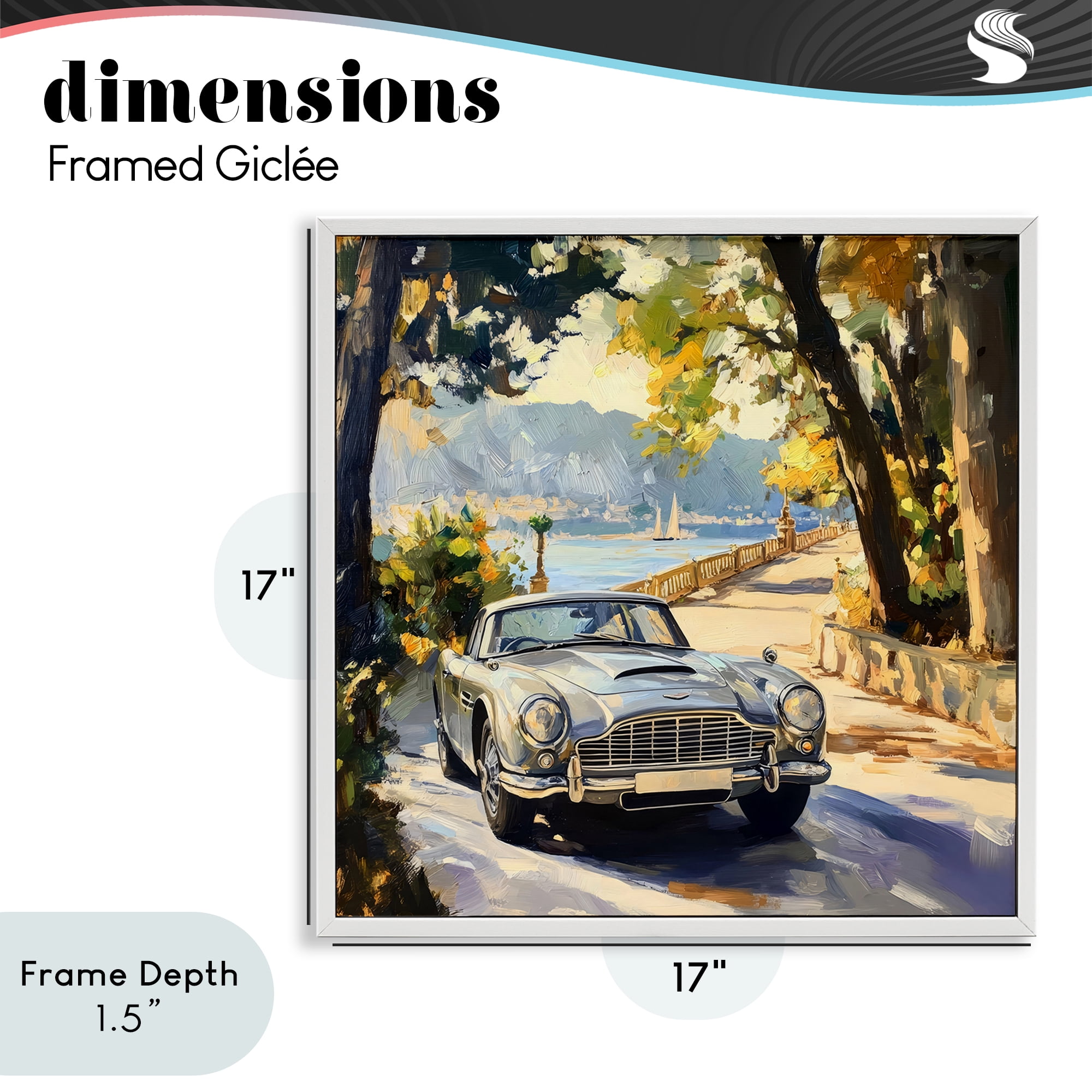 Stupell Industries Classic View of Seaside Drive White Framed Giclee Art, design by Creative Studio