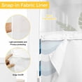 thumbnail image 3 of No Hook Shower Curtain with Snap in Liner, Abstract Gradient Blue Ocean Waves Waterproof Bath Curtain Double Layers with See Through Top Window, Minimalist Art Hotel Shower Curtains 36x72in, 3 of 9