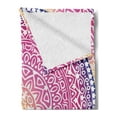thumbnail image 2 of Pink Mandala Soft Flannel Fleece Throw Blanket, Vibrant Floral Geometric Symbolizing Harmony in Cosmos, Cozy Plush for Indoor and Outdoor Use, 60" x 80", Magenta Purple Peach, by Ambesonne, 2 of 5