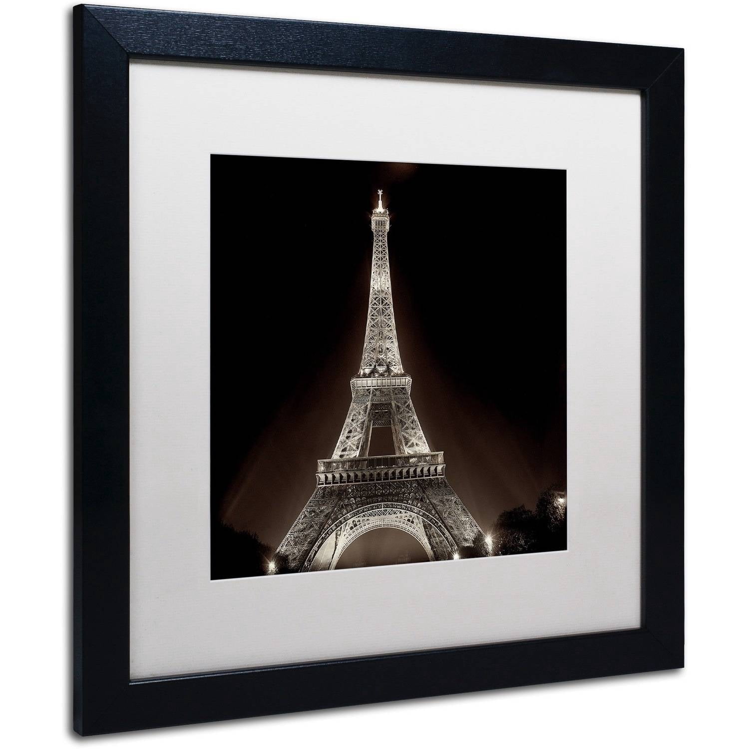 Trademark Fine Art "Tour Eiffel II" Canvas Art by Alan Blaustein, White Matte, Black Frame