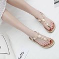thumbnail image 6 of FAMITION Summer Braided Flats Sandals for Women Casual Bohemian Beach Elastic T-Strap Thong Flip Flops Shoes, 6 of 7