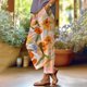 thumbnail image 1 of WILLBEST Pantalones Casuales de Cintura Fácil para Mujer con Bolsillos Largos y Estampado Bohemio para Salidas a La Playa. Grande, 1 of 4