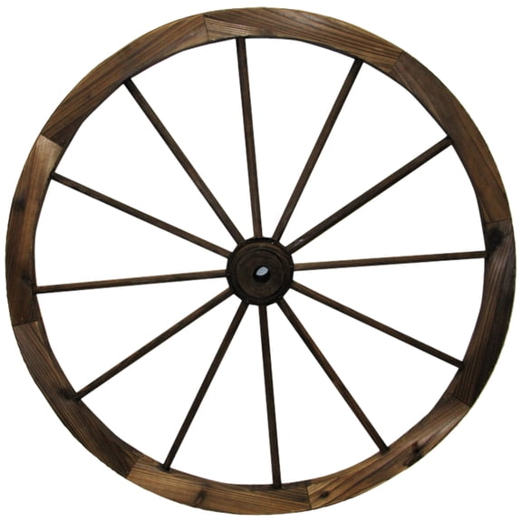 Leigh Country 36" Wagon Wheel Outdoor Decor Solid Pine Wood Includes 2 Center Hubs Weatherproof