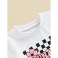thumbnail image 5 of FEORJGP Toddler Baby Girls Shorts Set 3M 6M 12M 18M 2T 3T Infant Short Sleeve T-shirt Letters Print Shirt Crew Neck Tops with Plaid Shorts Kids Cute Fashion Summer 2-piece Daily Outfit, 5 of 8