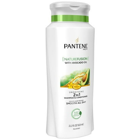 Pantene Pro-V Nature Fusion with Avocado Oil Smoothing 2 in 1 Shampoo & Conditioner, 21.1 fl oz