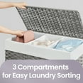 thumbnail image 3 of LEDREM Rolling Laundry Hamper with Lid, 3-Section Divider, Large 42.3-Gallon Capacity, Removable Liner, Wheels & Handle, Bedroom Organizer, Gray, 3 of 5