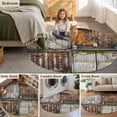 thumbnail image 6 of Barn Door Round Area&nbsp;Rug 4ft Vintage Brown Countryside Farmhouse Non-Slip&nbsp;Washable Circle Rugs Soft Felt Indoor Floor Mat for Bedroom Kitchen Living Room Bathroom, 6 of 9