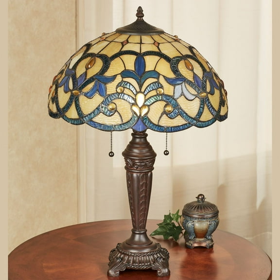 Lorne Stained Glass Table Lamp Blue One Size