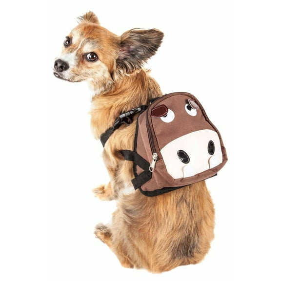 The Pet Life 'Mooltese' Cow - Faced Animated Dog Harness Backpack - Large Pocketed, Breathable Nylon Dog Harness with Adjustable Straps