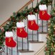thumbnail image 1 of Calcetín navideño de punto con letras bordadas y espacio para regalos | Decoración festiva para árbol y chimenea | 18x9cm, 1 of 5