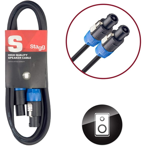 Stagg 6-Feet 16GA Standard Speaker Cable SPK Plug/SPK Plug