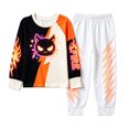 thumbnail image 4 of XAOFW Boys Girls Halloween Pajamas Cartoon Print Long Sleeve Tops Pants Toddler Kids Fall Winter Cozy Sleepwear 3-4 Years, 4 of 5