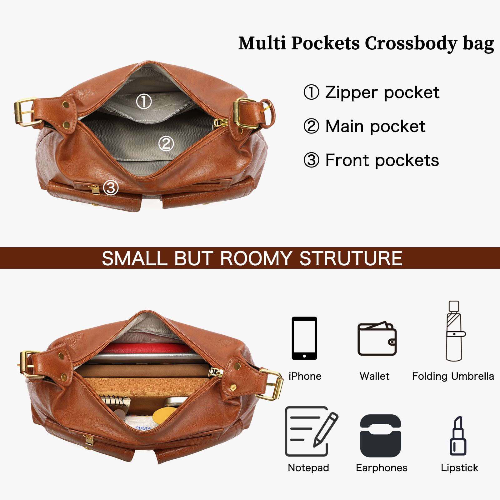 GOIACII Shoulder Bag for Women, Vegan Leather Hobo Bag, Trendy Handbags with Adjustable Strap