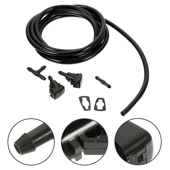 Supvox 2-Pack Automotive Windshield Washer Hose Kit, Black Flexible Rubber Tubing for Effective Car Cleaning and Maintenance